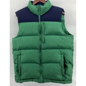 Vineyard Vines Green Blue 80/20 Goose Down Zip 3 Pocket Puffer Vest Men's Medium